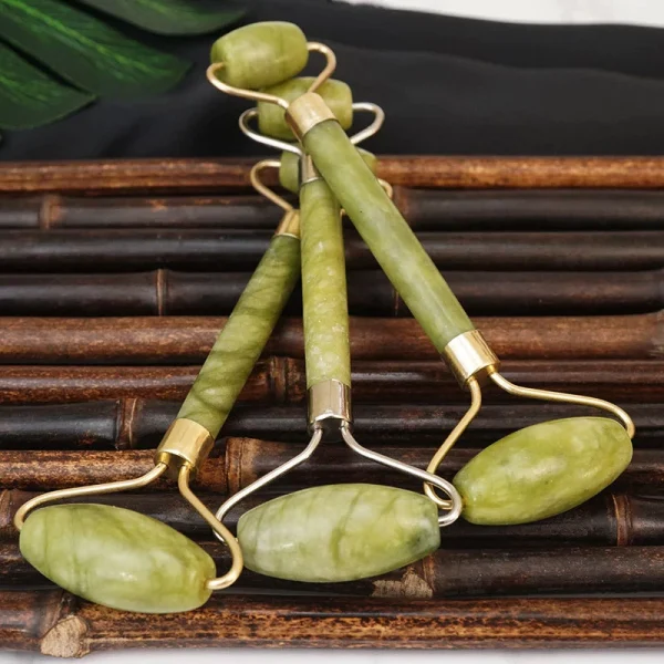Anti Aging Jade Roller Massager and Gua Sha Set for Face, Eye, Neck