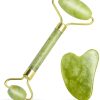 Anti Aging Jade Roller Massager and Gua Sha Set for Face, Eye, Neck