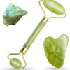Anti Aging Jade Roller Massager and Gua Sha Set for Face, Eye, Neck