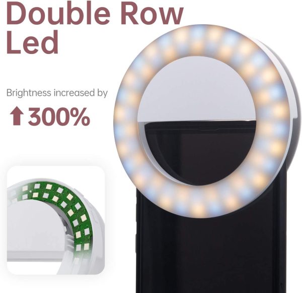 Clip-on Rechargeable & Portable Phone Selfie Ring Light