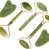 Anti Aging Jade Roller Massager and Gua Sha Set for Face, Eye, Neck