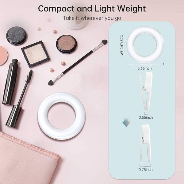 Clip-on Rechargeable & Portable Phone Selfie Ring Light
