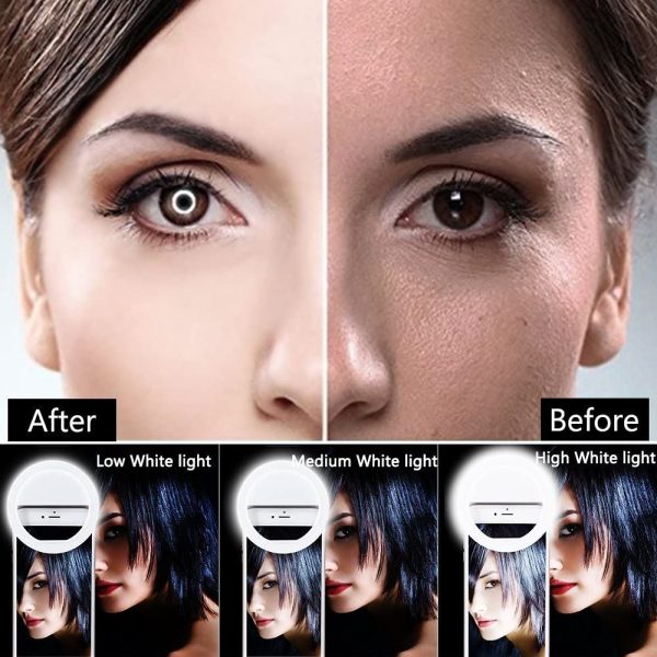 Clip-on Rechargeable & Portable Phone Selfie Ring Light