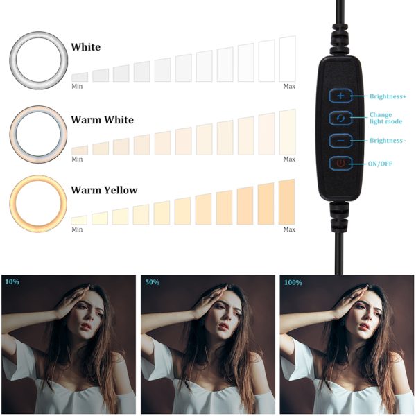 H02887a0371e44c2ba20420c55f61942bL 10'' Inch Ring Light with Tripod Stand