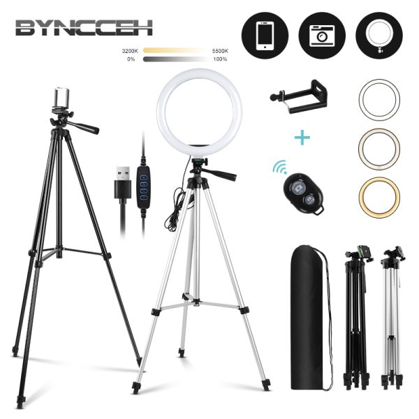 H95667dbcdbab4914bd813fe6b9a41b8fr 10'' Inch Ring Light with Tripod Stand