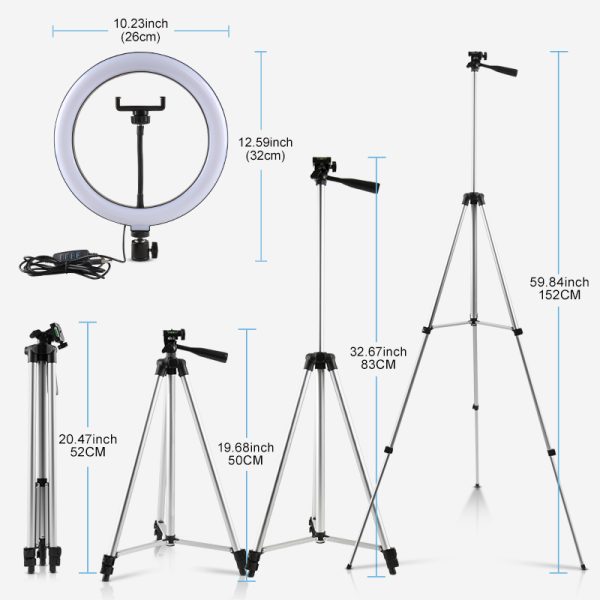 Hbe17a3c61a954c8e8e393db4d74b3f36D 10'' Inch Ring Light with Tripod Stand