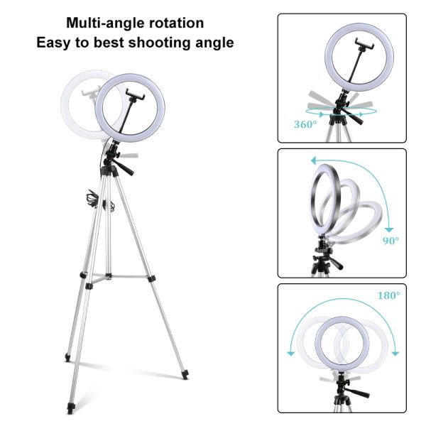 Hf510e1a0487149b5a64c6b87eac2ab85D 10'' Inch Ring Light with Tripod Stand