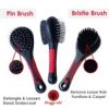 Professional Double Sided Pin & Bristle Brush for Dogs & Cats