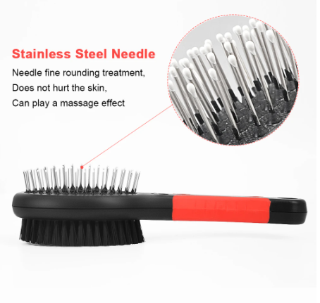 Screenshot 2023-03-11 180732 Professional Double Sided Pin & Bristle Brush for Dogs & Cats