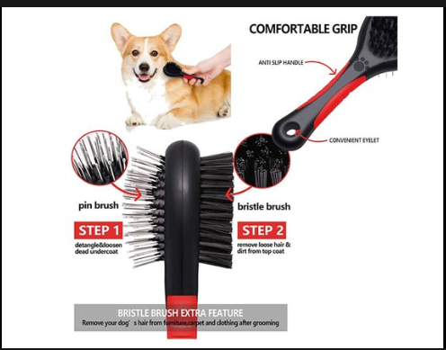 Screenshot 2023-03-11 181513 Professional Double Sided Pin & Bristle Brush for Dogs & Cats