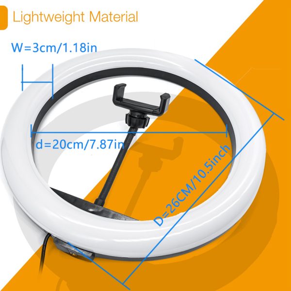 10inch  Desktop Phone Video Recording Ring Light with Stand
