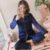 2 Piece Women's Satin Pajama Pants Sleep Wear Set