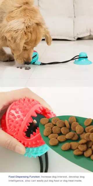 1629114349007 Multifunction Suction Cup Interactive Dog, Pet Chew Toy with Food Dispensing & Squeaky Toy Ball
