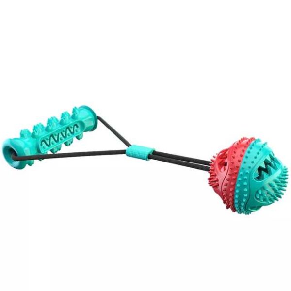 Pet Dog Chew and Tug Handle and Ball Chew Interactive Chew Toy