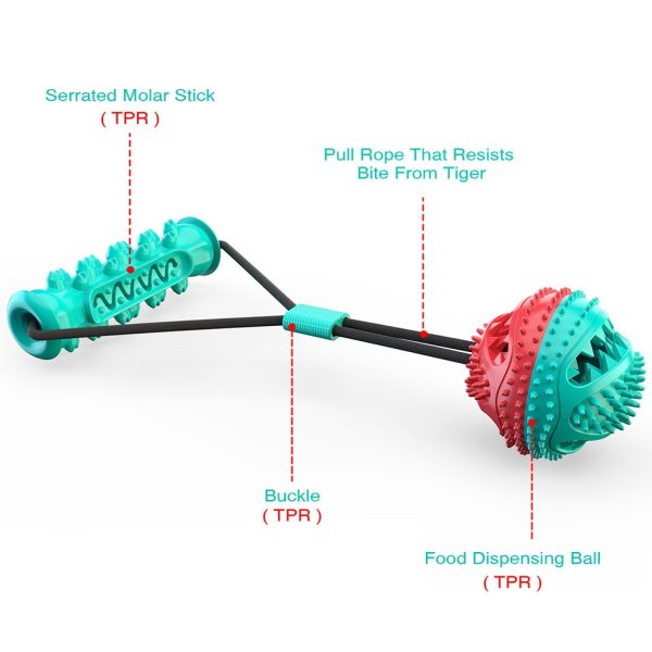 Pet Dog Chew and Tug Handle and Ball Chew Interactive Chew Toy