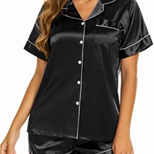 2 Piece Shorts Satin Silky Women's Pajama Set & Lounge Wear