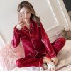 2 Piece Women's Satin Pajama Pants Sleep Wear Set