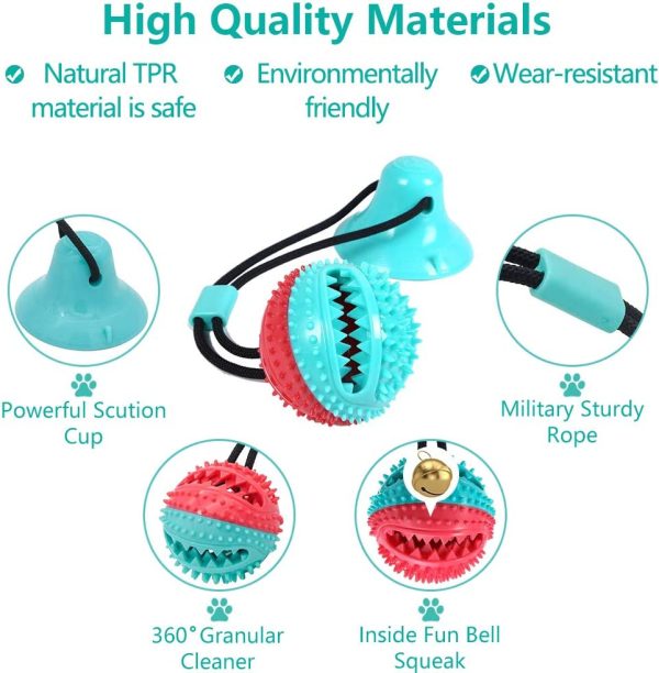 61shSGccuWL._AC_SL1000_ (1) Multifunction Suction Cup Interactive Dog, Pet Chew Toy with Food Dispensing & Squeaky Toy Ball