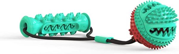 Pet Dog Chew and Tug Handle and Ball Chew Interactive Chew Toy