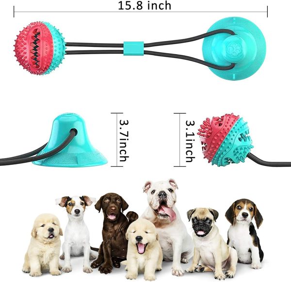 71S7FWA0vxL._AC_SL1500_ (1) Multifunction Suction Cup Interactive Dog, Pet Chew Toy with Food Dispensing & Squeaky Toy Ball