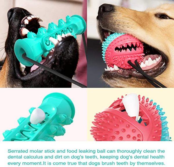 Pet Dog Chew and Tug Handle and Ball Chew Interactive Chew Toy