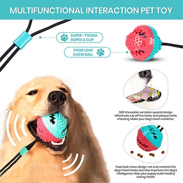816yU10ZF7L._AC_SX679_ Multifunction Suction Cup Interactive Dog, Pet Chew Toy with Food Dispensing & Squeaky Toy Ball