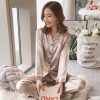 2 Piece Women's Satin Pajama Pants Sleep Wear Set