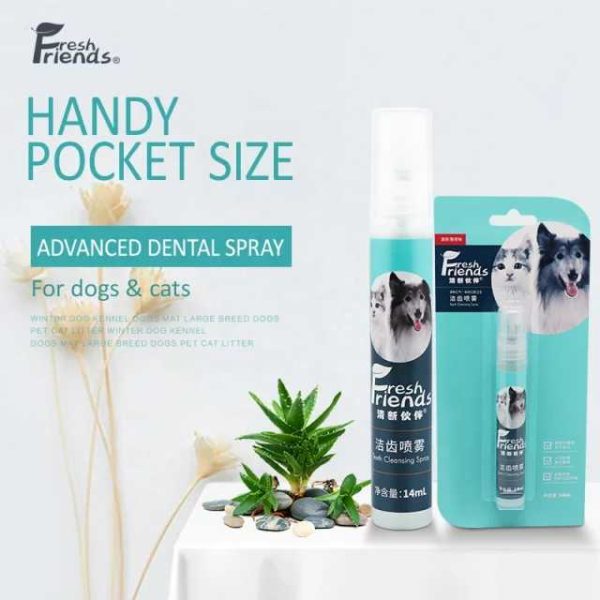 1620031805141 Pet (Dog and Cat) Fresh Friends Oral Dental Spray for Bad Breath, Plaque & Tartar Build-Up & Teeth Cleaning.