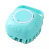 Grooming Pet Soft Silicon Bath And Massage Brush with Shampoo Dispenser for Dogs and Cats