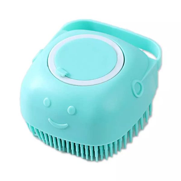 41Xq-9m2vRL Grooming Pet Soft Silicon Bath And Massage Brush with Shampoo Dispenser for Dogs and Cats