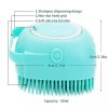Grooming Pet Soft Silicon Bath And Massage Brush with Shampoo Dispenser for Dogs and Cats