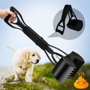 Long Handle Dog Folding Poop Scooper for Large & Small Dogs Poop Pick Up Tool