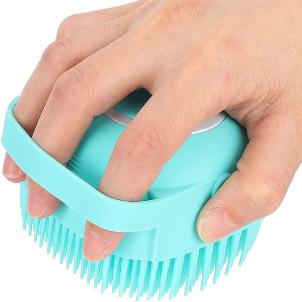 61cEcSgE5YS._SL1001_ Grooming Pet Soft Silicon Bath And Massage Brush with Shampoo Dispenser for Dogs and Cats