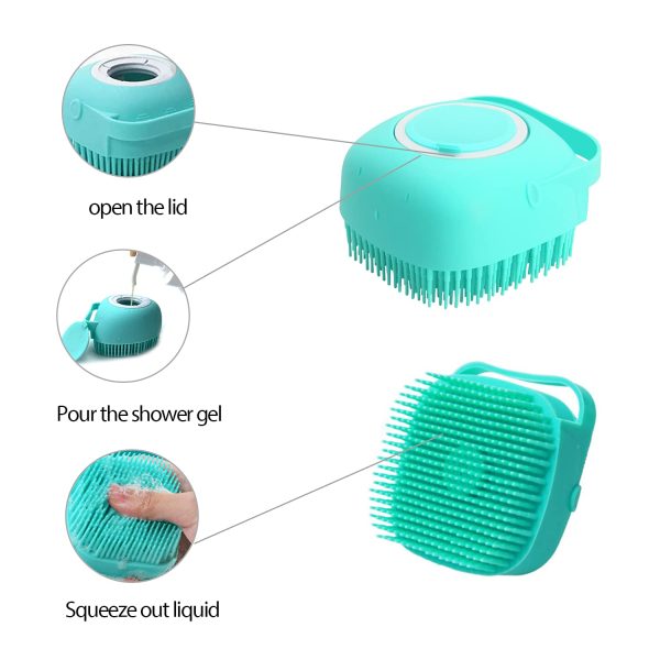 61ntgZG2GlS._SL1500_ Grooming Pet Soft Silicon Bath And Massage Brush with Shampoo Dispenser for Dogs and Cats
