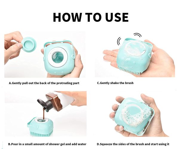 61yhiZyLMmS._SL1500_ Grooming Pet Soft Silicon Bath And Massage Brush with Shampoo Dispenser for Dogs and Cats