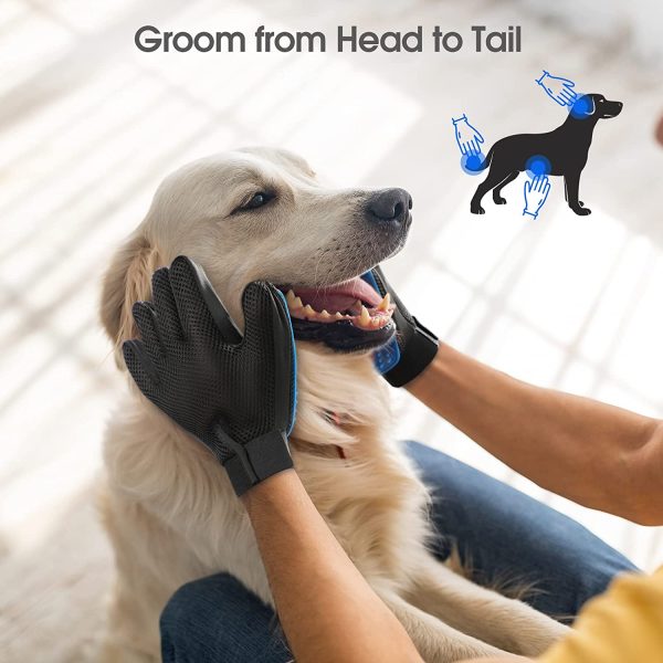 711U9AyaaUL._AC_SL1500_ Pet Grooming, Gentle Shedding & Bathing Brushing Gloves and Mittens for Efficient Pets Hair Removal for Long and Short Hair Dogs & Cats & Horses