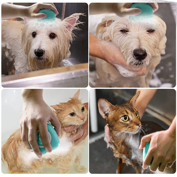 714wSwn-f+L._SL1500_ Grooming Pet Soft Silicon Bath And Massage Brush with Shampoo Dispenser for Dogs and Cats