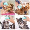 Grooming Pet Soft Silicon Bath And Massage Brush with Shampoo Dispenser for Dogs and Cats