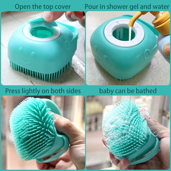 71N9Mu3pSxL._SL1500_ Grooming Pet Soft Silicon Bath And Massage Brush with Shampoo Dispenser for Dogs and Cats
