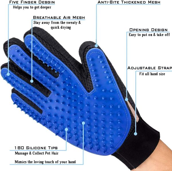 71+a6dvkMGL._AC_SL1100_ Pet Grooming, Gentle Shedding & Bathing Brushing Gloves and Mittens for Efficient Pets Hair Removal for Long and Short Hair Dogs & Cats & Horses