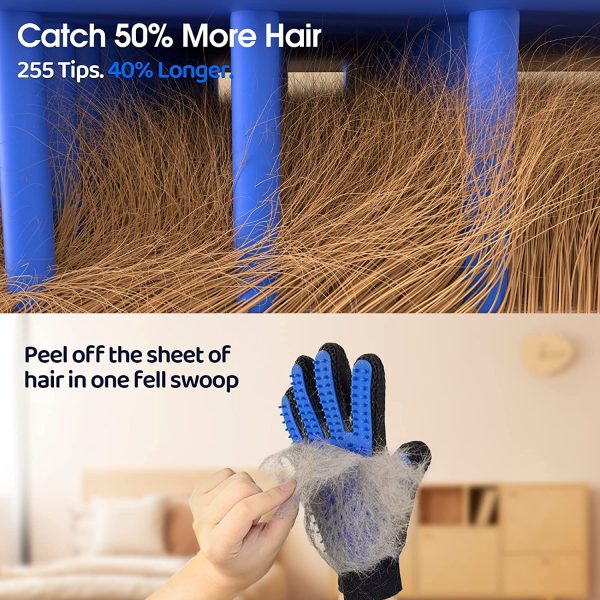 8119WDtzADL._AC_SL1500_ Pet Grooming, Gentle Shedding & Bathing Brushing Gloves and Mittens for Efficient Pets Hair Removal for Long and Short Hair Dogs & Cats & Horses