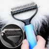 Double Sided Shedding and Dematting Undercoat Rake