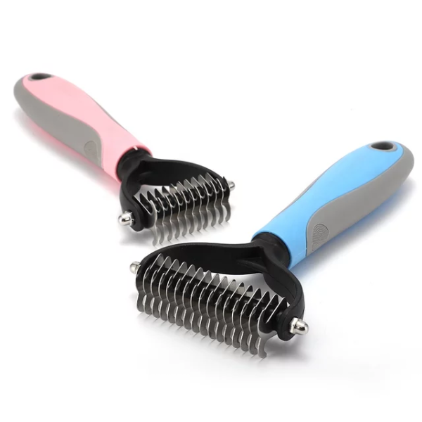 Double Sided Shedding and Dematting Undercoat Rake