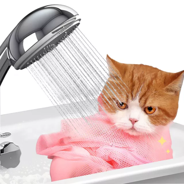 1626179408540 Adjustable, Anti Scratch & Bite Restraint Polyester Mesh Cat or Dog Grooming Bag