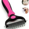 Double Sided Shedding and Dematting Undercoat Rake