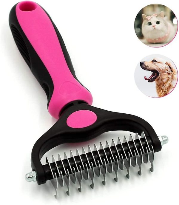 Double Sided Shedding and Dematting Undercoat Rake