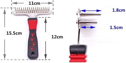 51Ov+wFycVL._AC_SX425_ Double Row Pins Shedding and Dematting Undercoat Rake Comb for Dogs and Cats