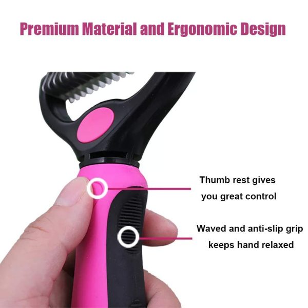 Double Sided Shedding and Dematting Undercoat Rake