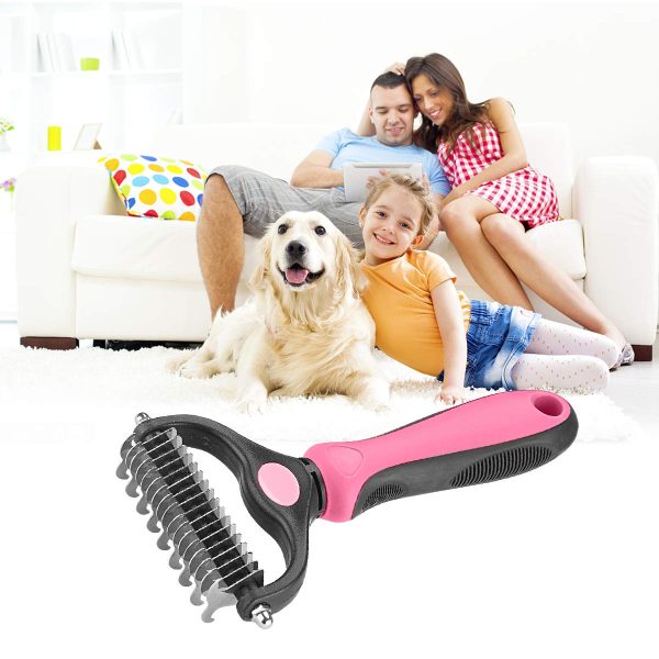 Double Sided Shedding and Dematting Undercoat Rake