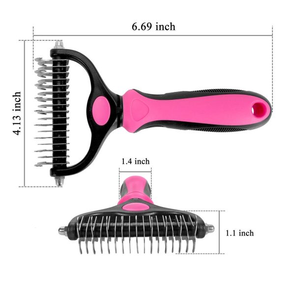 Double Sided Shedding and Dematting Undercoat Rake